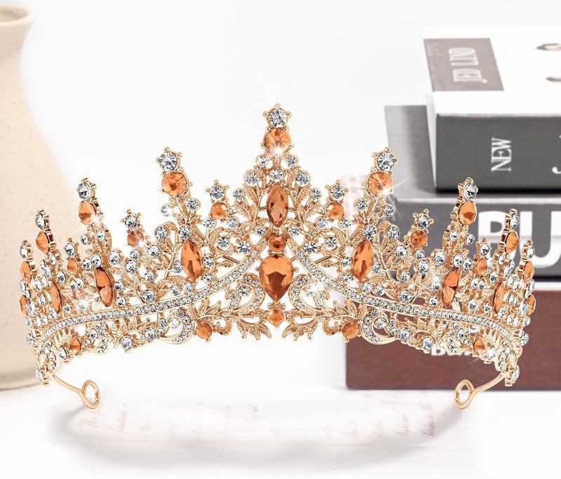 TAROSE Crowns for Women, Queen Crystal Gold Silver Tiaras with White Rhinestone and Combs, Goddess Crown for Wedding Bride Birthday Princess Bridal Shower Hair Accessories for Women - Image 3